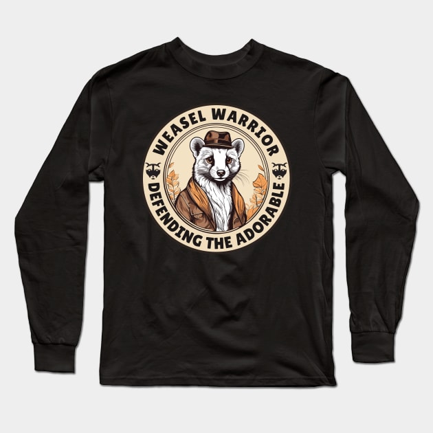 Weasel Warrior Long Sleeve T-Shirt by Pearsville